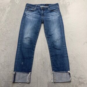 AG Adriano Goldschmied Jeans Women 28 Blue The Stevie Cuff Slim Straight Cuffed